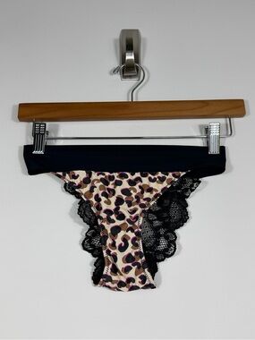 Valisere Leopard Print Black Lace Cheeky Bikini Panty Lingerie
